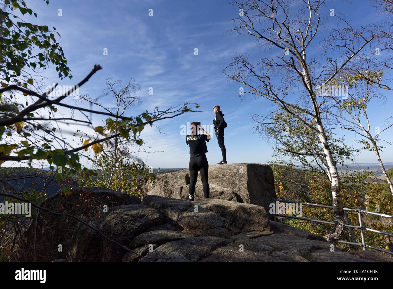 I turisti in Thale ,Harz. Foto Stock