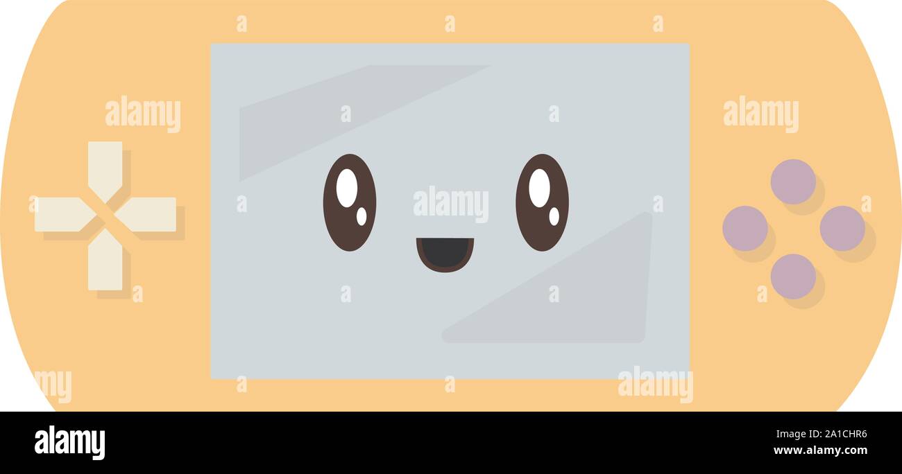 Psp gialla, illustrazione vettore su sfondo bianco. Illustrazione Vettoriale