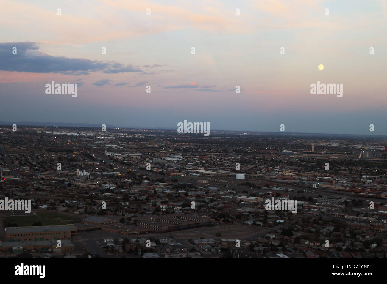 Vista di El Paso e Ciudad Juarez Foto Stock