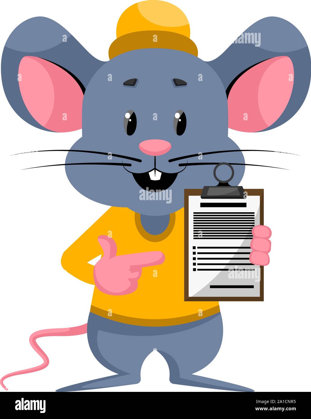 Mouse con pianificazione, illustrazione, vettore su sfondo bianco. Illustrazione Vettoriale