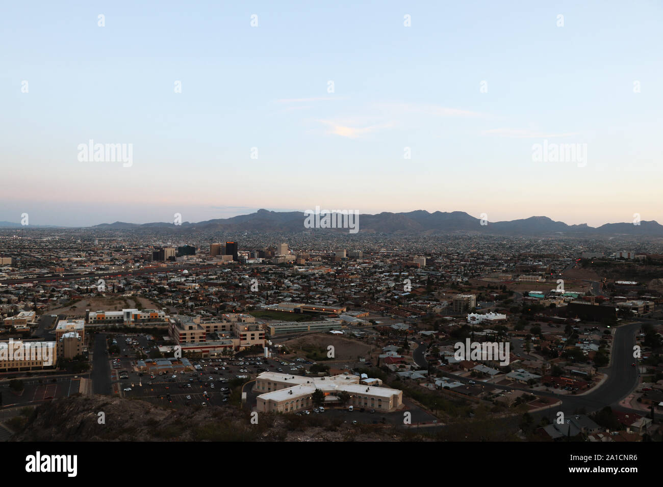 Vista di El Paso e Ciudad Juarez Foto Stock