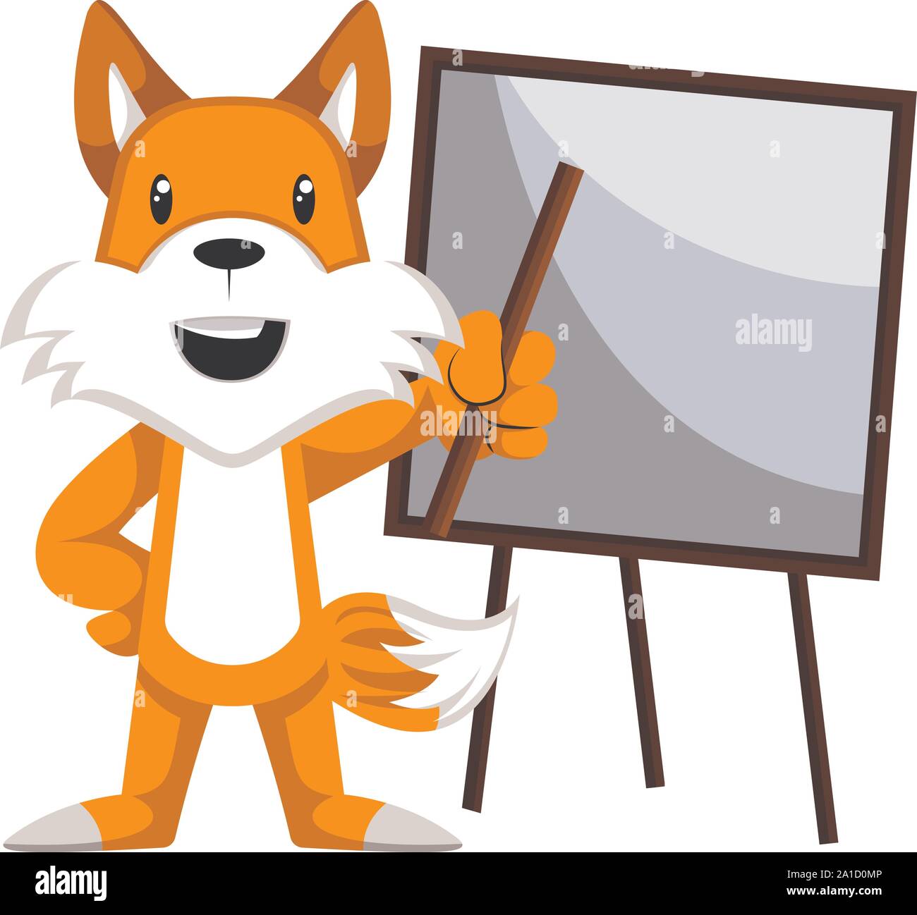 Fox insegnamento, illustrazione, vettore su sfondo bianco. Illustrazione Vettoriale