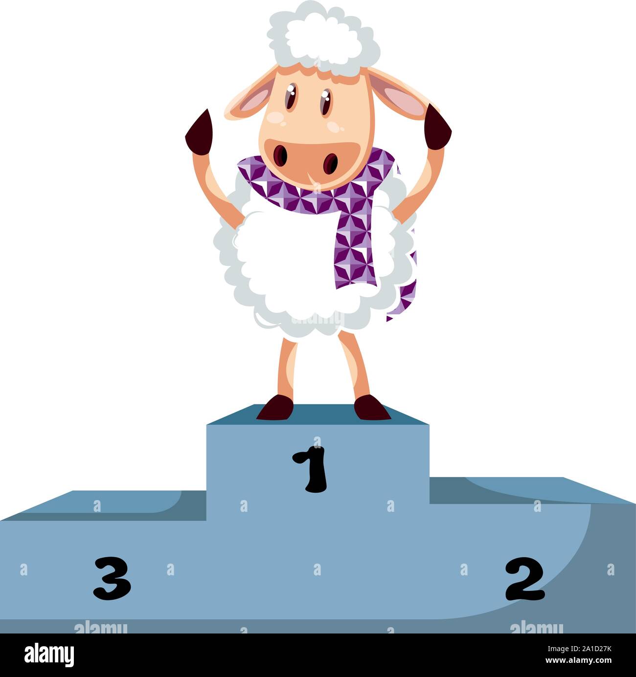 Pecore per la vittoria di tappa, illustrazione, vettore su sfondo bianco. Illustrazione Vettoriale