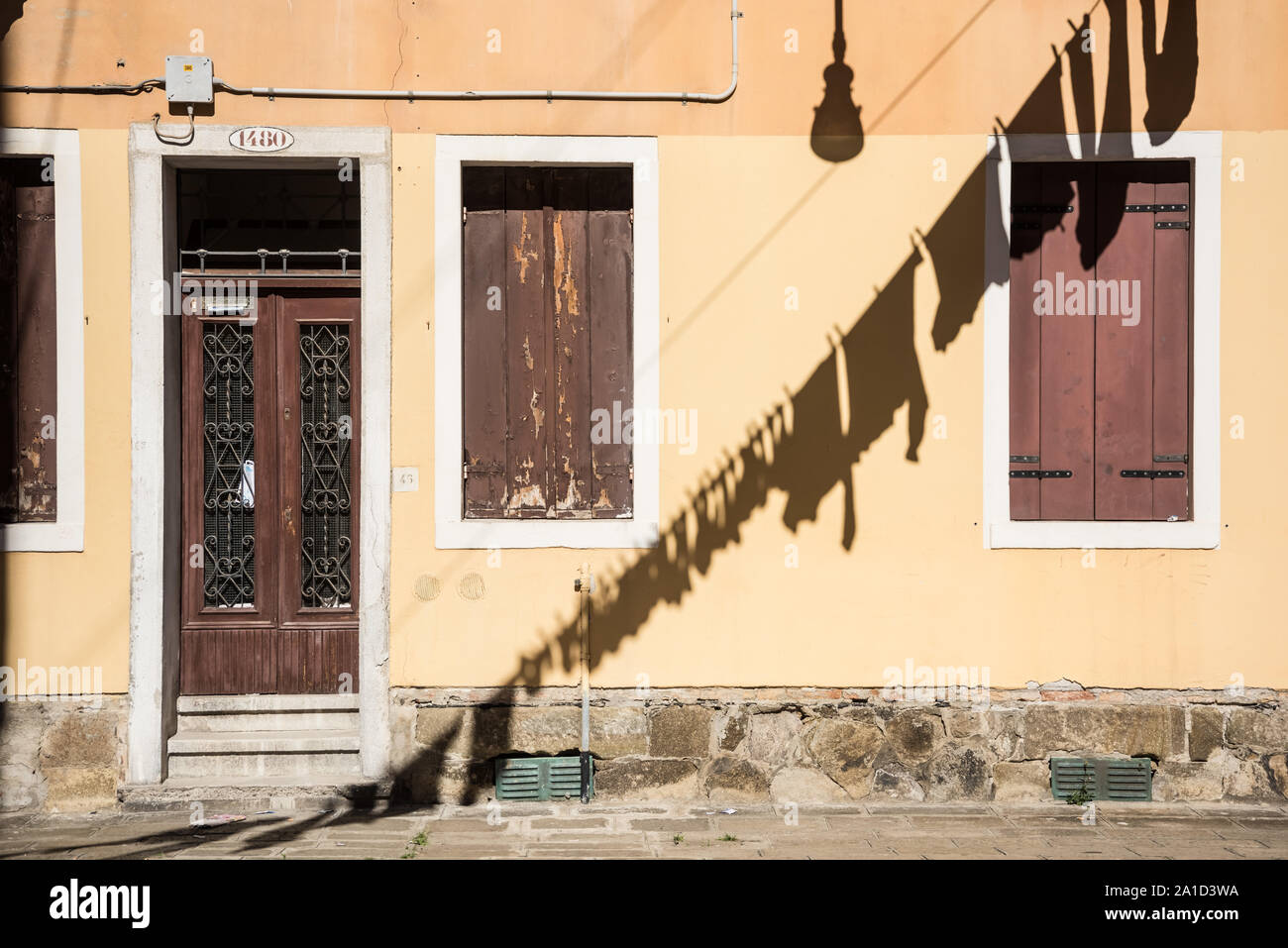 Venedig, Wäscheleine - Venezia, stendibiancheria Foto Stock