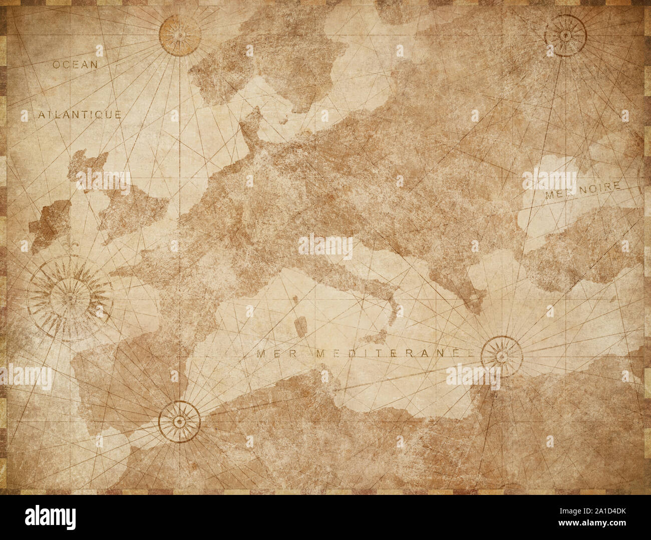 Vintage Europa mappa di sfondo rétro Foto Stock