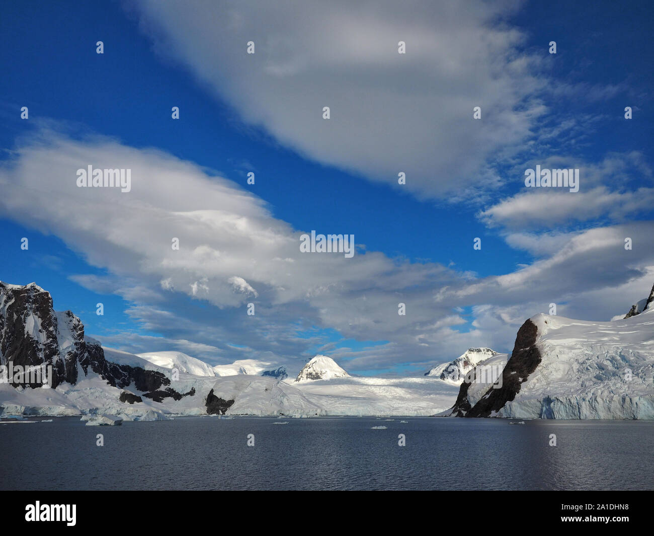 Penisola antartica panorama sul ghiacciaio Foto Stock