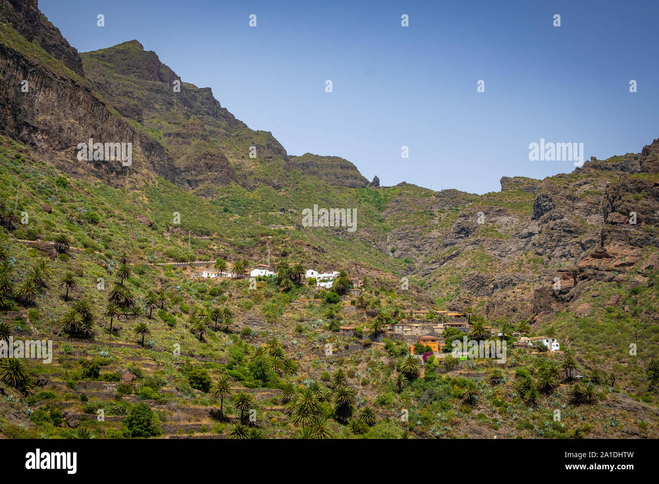 Sehenswertes und abgelegenes Dorf im MASCA Teno Gebirge auf Teneriffa, Kanarische isole, Spanien Foto Stock
