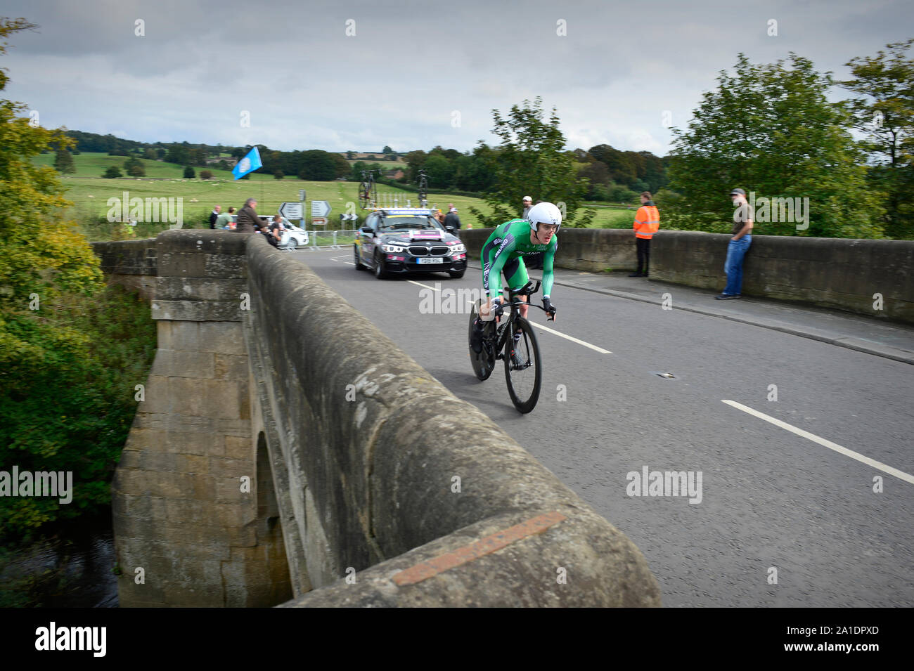 UCI di ciclismo su strada World Championships Mens Elite Cronometro Individuale Yorkshire Gran Bretagna Eddie Dunbar Foto Stock