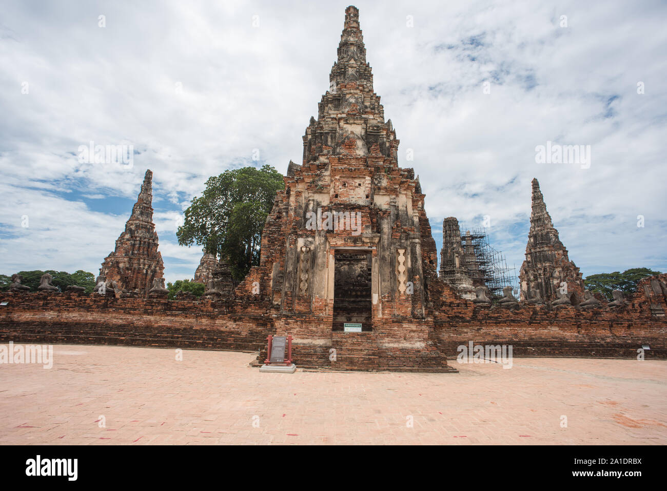 Wat Chai Watthanaram tempio, antica Pagoda in Ayutthaya Thailandia Foto Stock