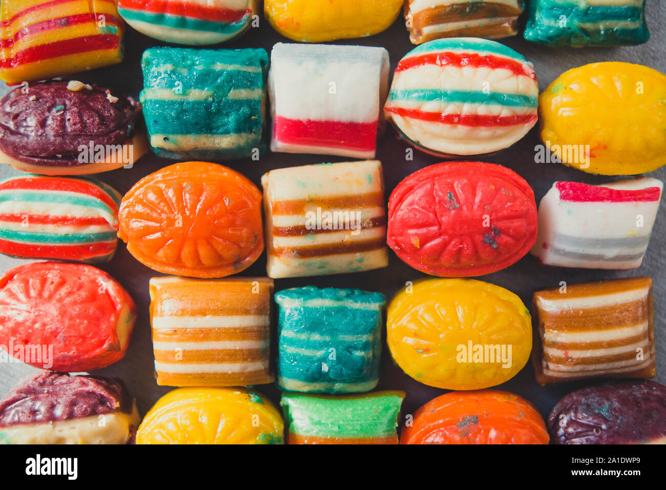 Colorate caramelle di zucchero pattern Foto Stock