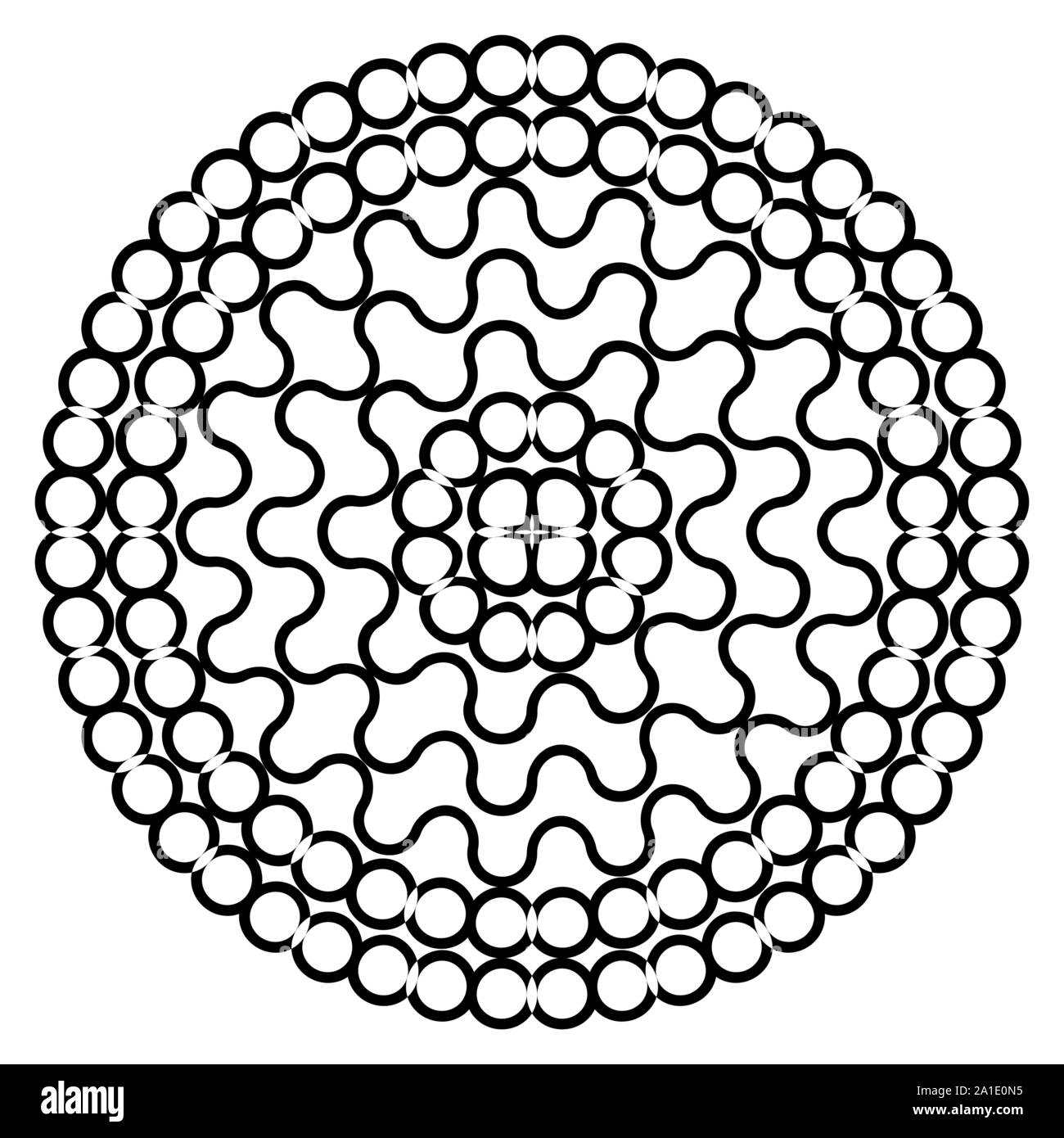 Forma rotonda con punti del cerchio. Vettore modello catena di texture  Immagine e Vettoriale - Alamy