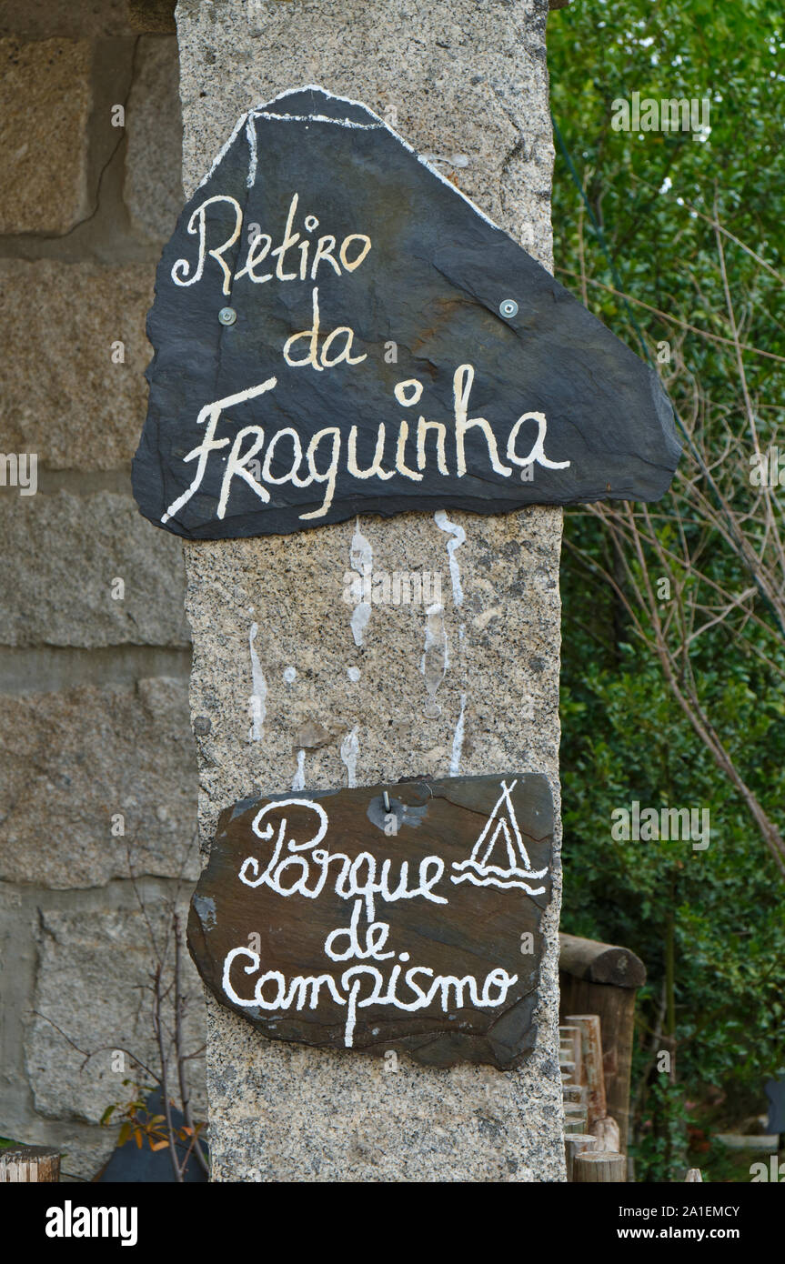 Camping Parco del Retiro da Fraguinha, situato nelle montagne Gardunha Foto Stock