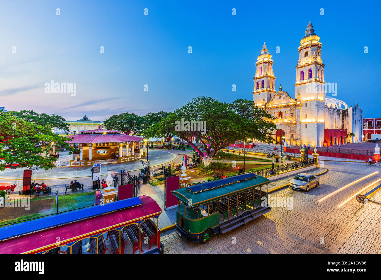 Campeche, Messico. Independence Plaza nel centro storico della città di San Francisco de Campeche. Foto Stock