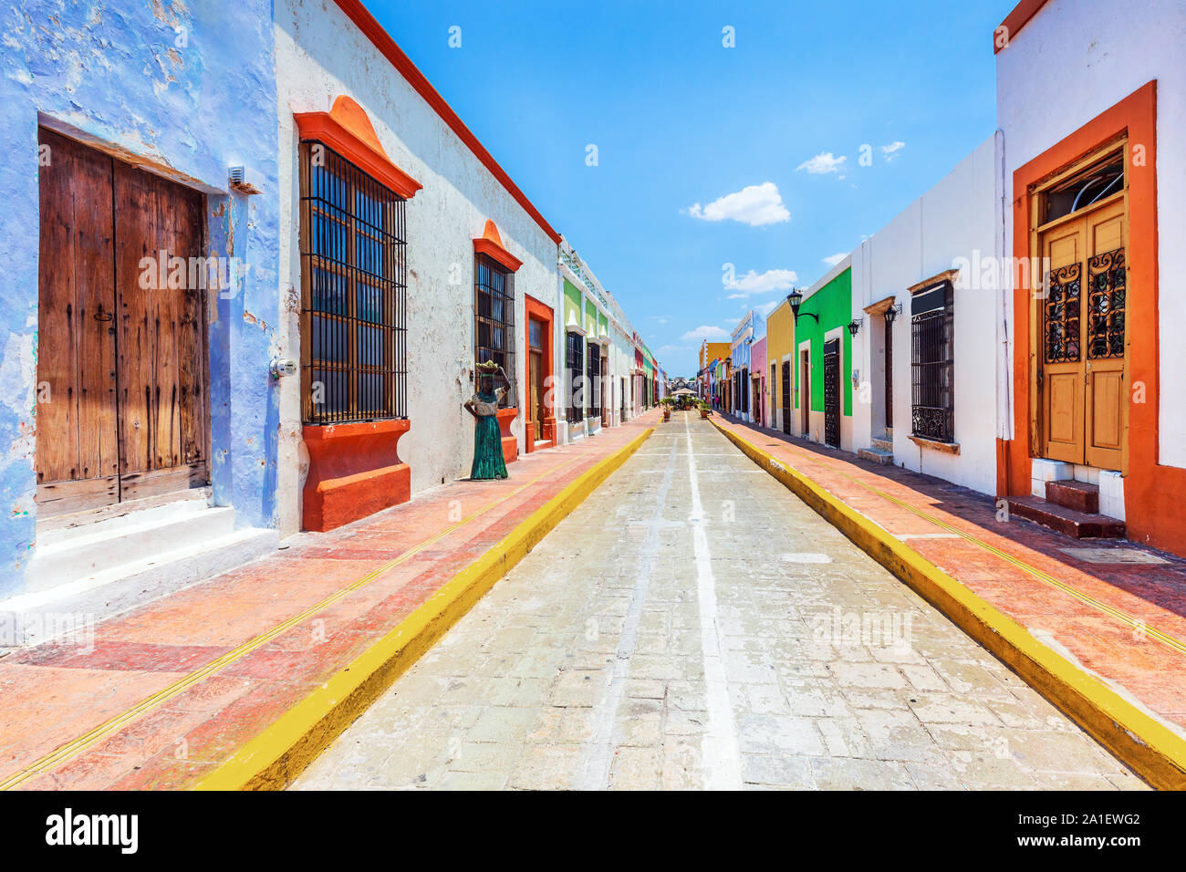 Campeche, Messico. Street nella città vecchia di San Francisco de Campeche. Foto Stock