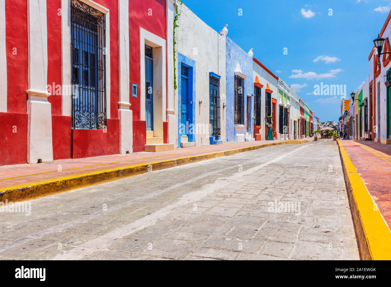 Campeche, Messico. Street nella città vecchia di San Francisco de Campeche. Foto Stock