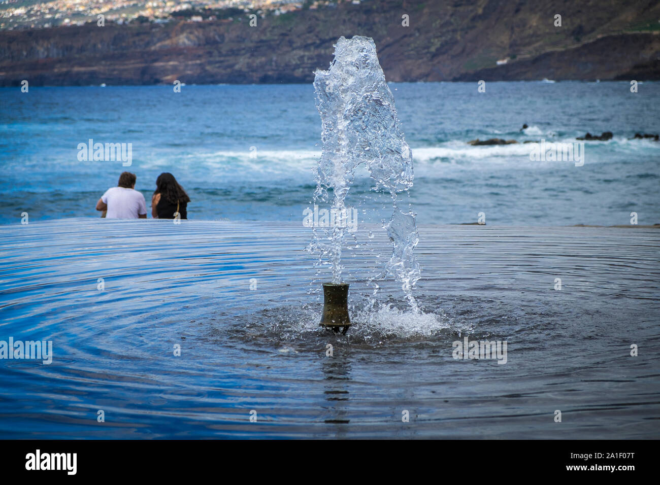Springbrunnen in Puerto de la Cruz, Teneriffa Foto Stock