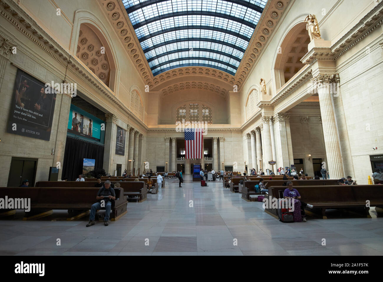 All'interno della sala grande della Union Station di chicago, illinois, Stati Uniti d'America Foto Stock