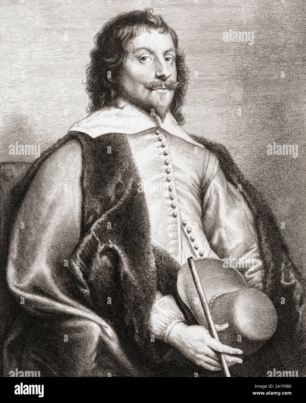 Nicholas Lanier, o laniere, 1588 - 1666. Inglese compositore e musicista. Egli ha mantenuto il titolo di Master di I re della musica alla corte di Carlo I. Foto Stock