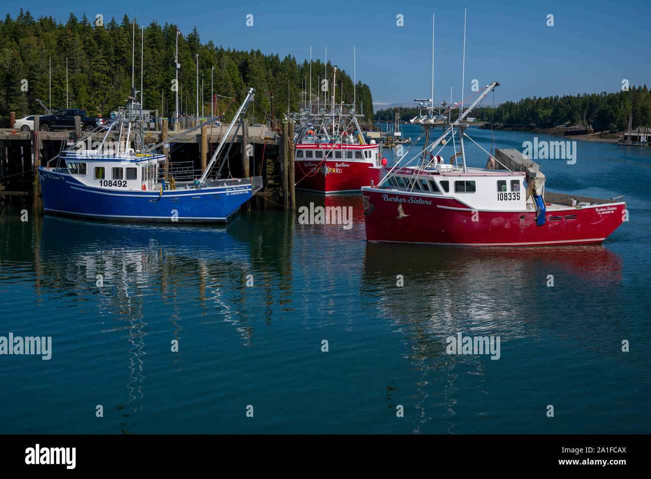 Lobster barche in New Brunswick Foto Stock