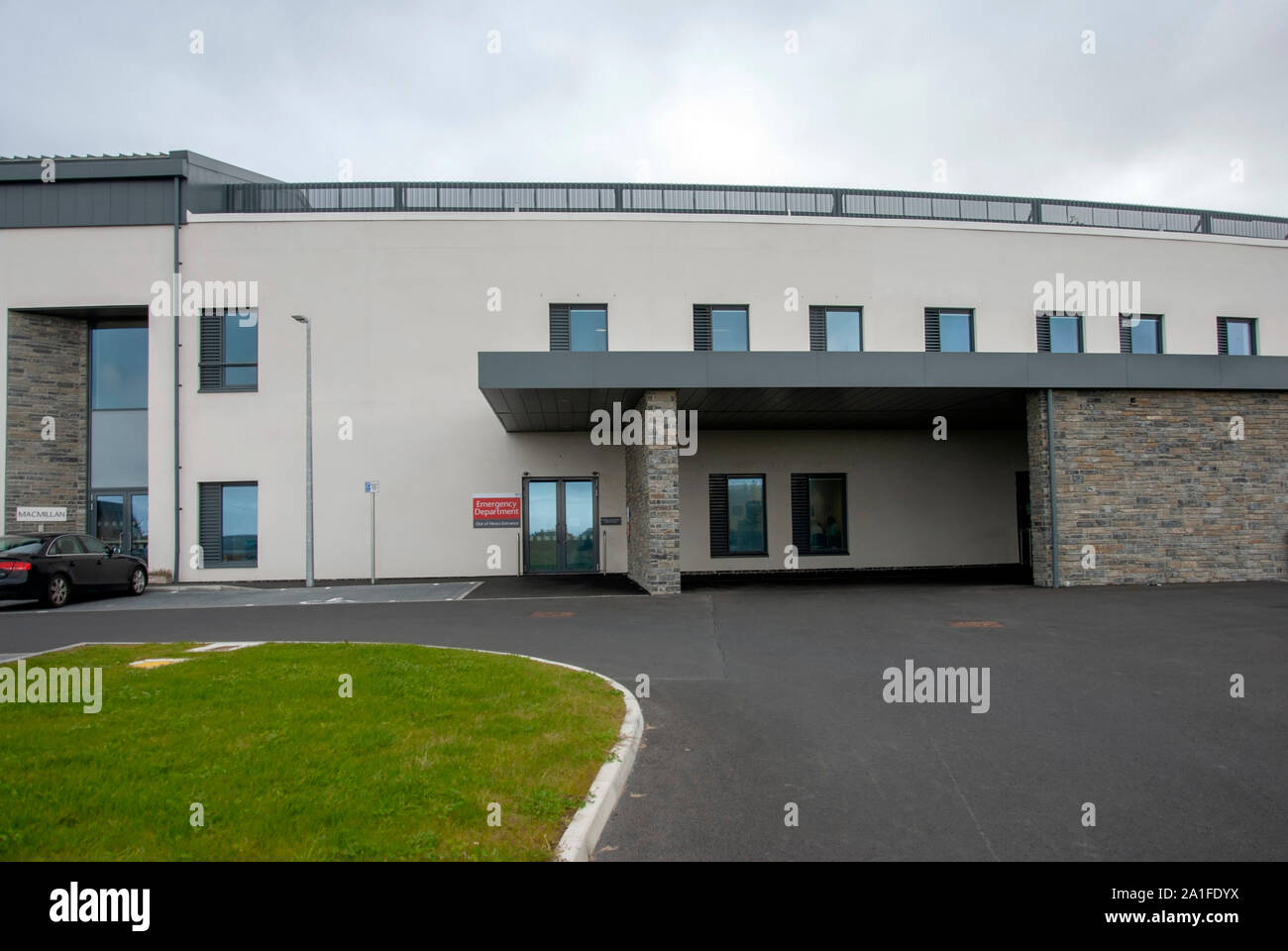 Pronto soccorso ingresso il nuovo NHS Balfour Ospedale strada Foreland Kirkwall terraferma le isole Orkney Scotland Regno Unito vista esterna A & Foto Stock