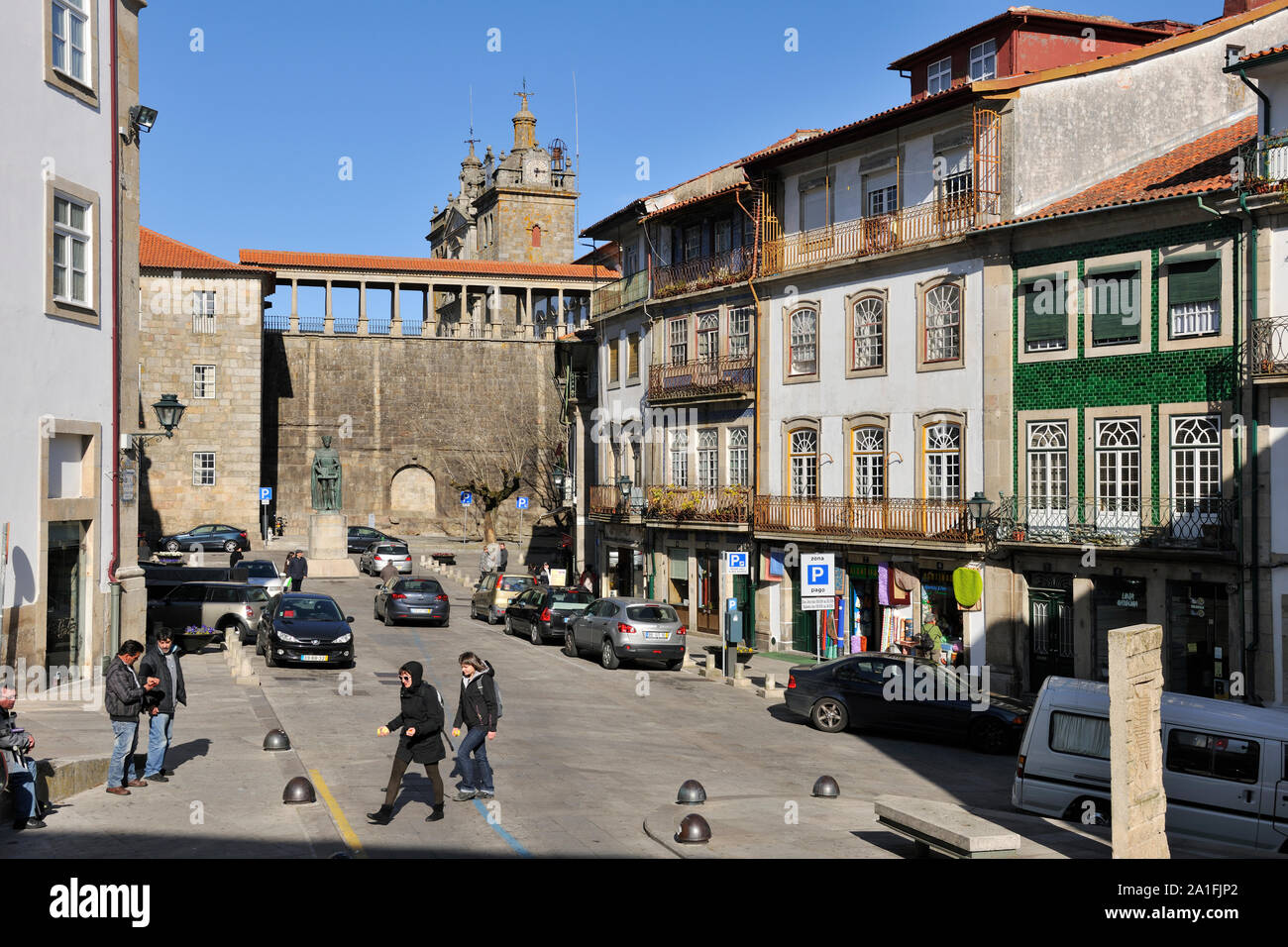 Il centro storico di Viseu, in Portogallo Foto Stock