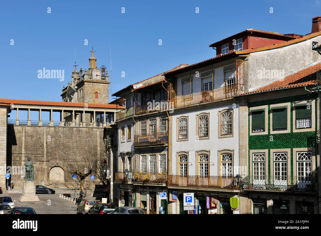 Il centro storico di Viseu, in Portogallo Foto Stock