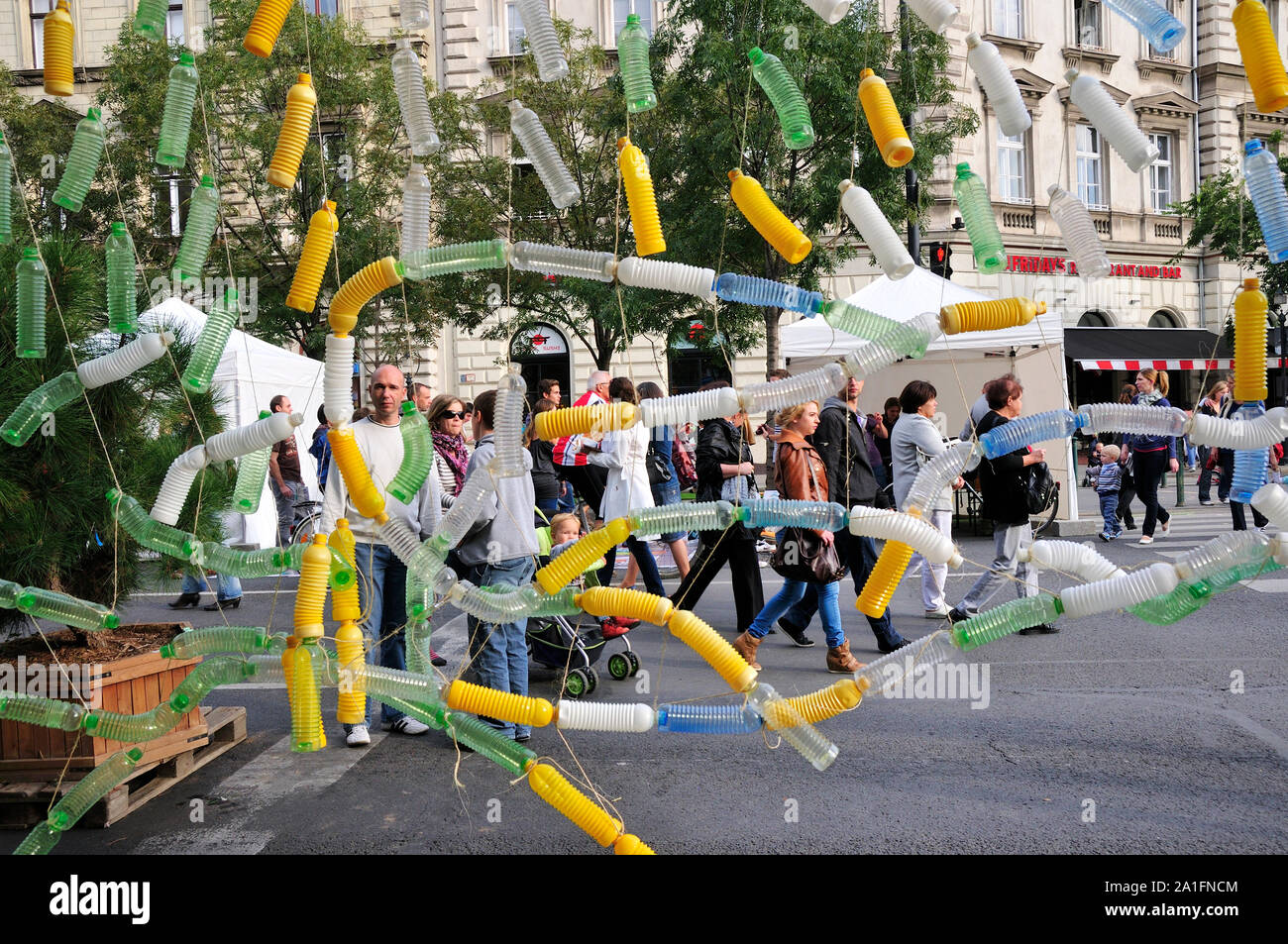 La Giornata senza automobili su Andrassi Utca. Budapest, Ungheria Foto Stock