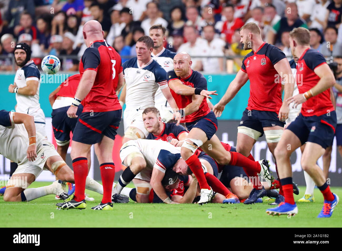 Kobe, Hyogo, Giappone. 26 Sep, 2019. Willi Heinz (ITA), 26 settembre 2019 - Rugby : 2019 Coppa del Mondo di Rugby Pool C match tra Inghilterra 45-7 USA a Kobe Misaki Stadium di Kobe, Hyogo, Giappone. (Foto di Naoki Nishimura/AFLO SPORT) Credito: Aflo Co. Ltd./Alamy Live News Foto Stock