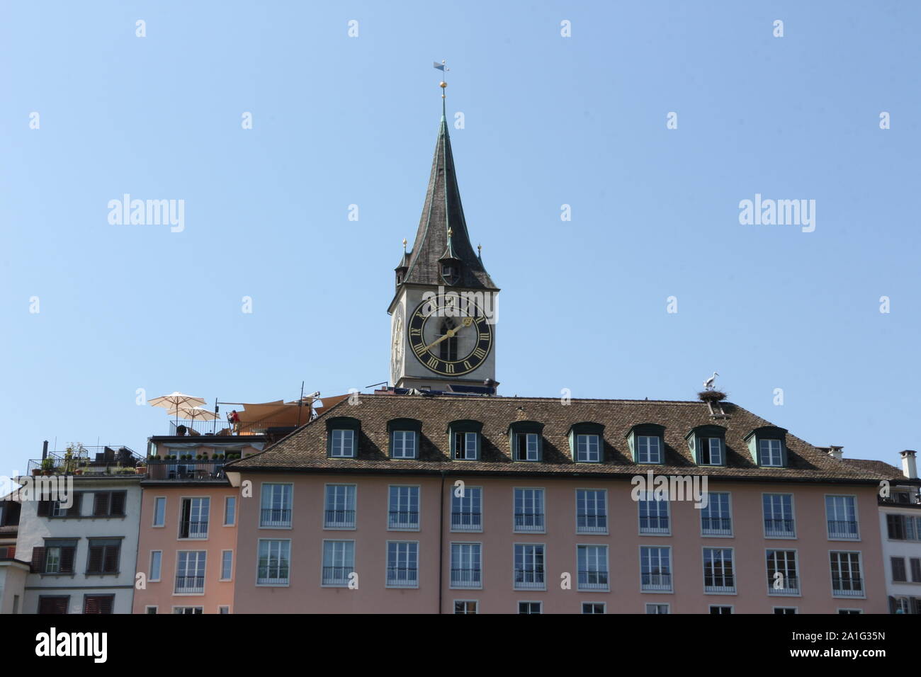 Historische Gebäude im Zentrum von Zürich Foto Stock