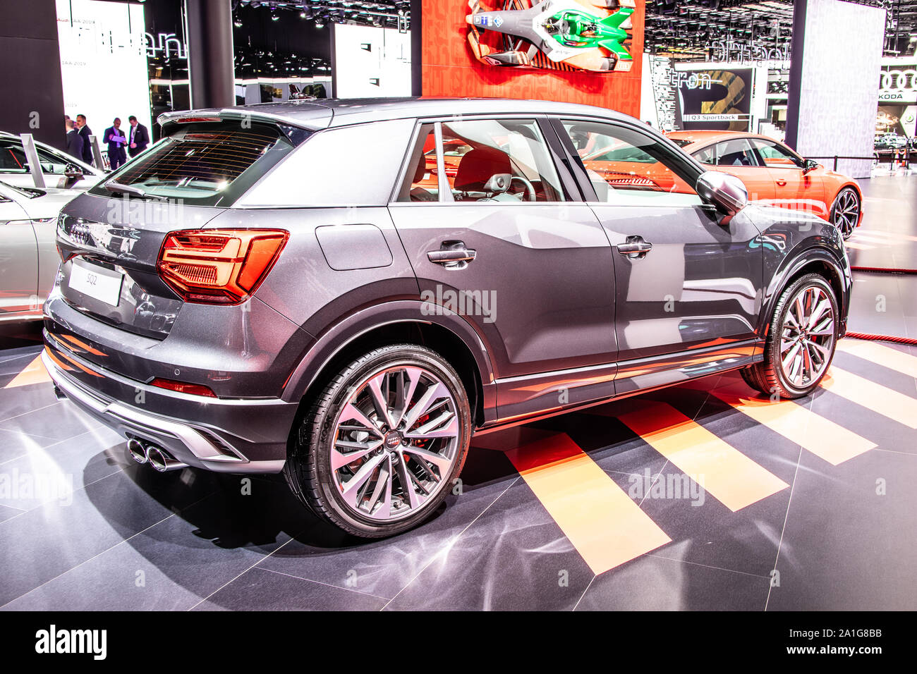 Francoforte, Germania, 10 settembre 2019: Audi SQ2 quattro alla IAA, mini SUV prodotto dalla casa automobilistica tedesca Audi AG Foto Stock