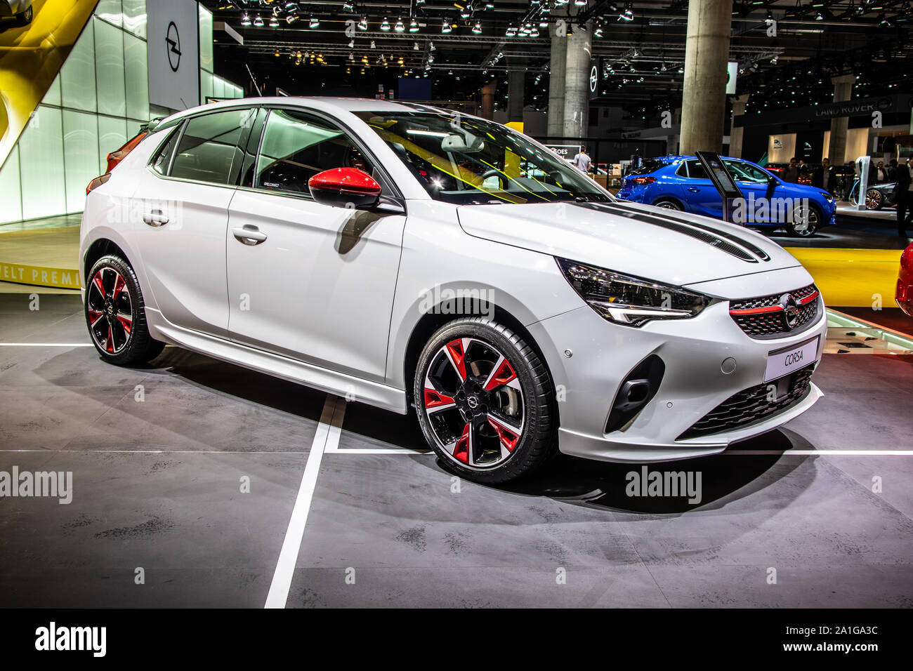 Francoforte, Germania, Sep 2019 tutti i nuovi Opel Corsa F in corrispondenza di IAA, PSA CMP EMP1 piattaforma, 6 gen, 2020 anno modello supermini vettura prodotta da Opel Foto Stock