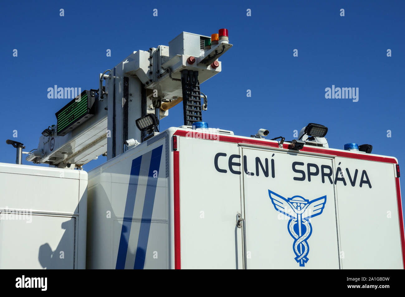 Doganale ceca, laboratorio mobile Celni Sprava Repubblica Ceca Foto Stock