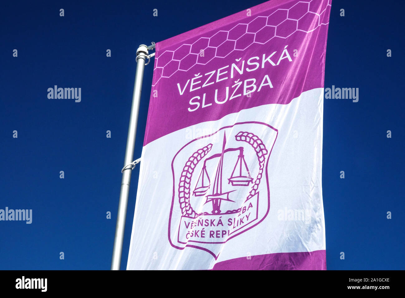 Prison Service della Repubblica ceca, Vezenska sluzba bandiera Foto Stock