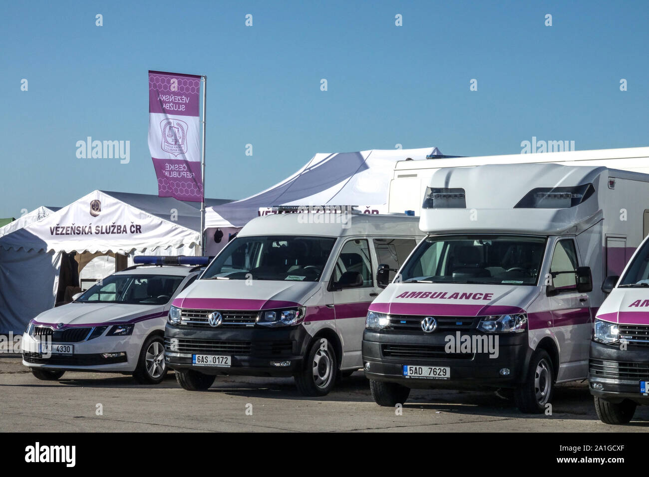 Prison Service della Repubblica ceca, Vezenska sluzba vetture Foto Stock