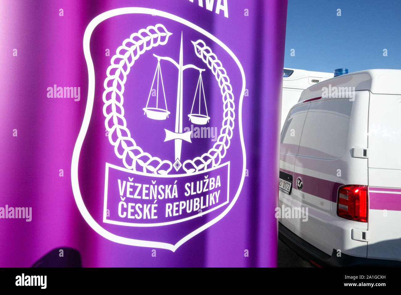 Prison Service della Repubblica ceca, Vezenska sluzba bandiera Foto Stock