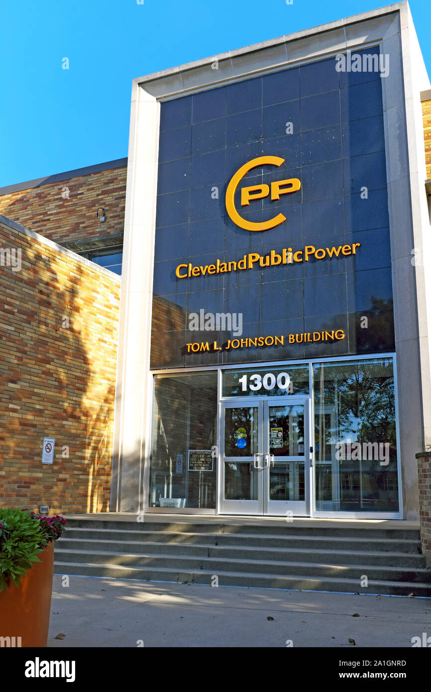 Gli uffici amministrativi di Cleveland Public Power su Lakeside Avenue nel centro di Cleveland, Ohio, Stati Uniti. Foto Stock
