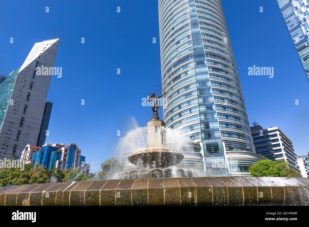 Città del Messico, Messico-5 Settembre, 2019: Diana cacciatrice Fontana (Fuente de la Diana Cazadora) situato nella rotonda al Paseo de la Reforma Foto Stock