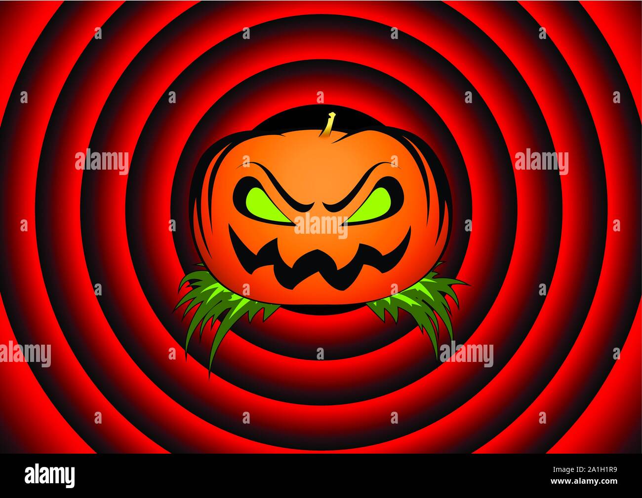 Scheda di Halloween con la zucca Illustrazione Vettoriale