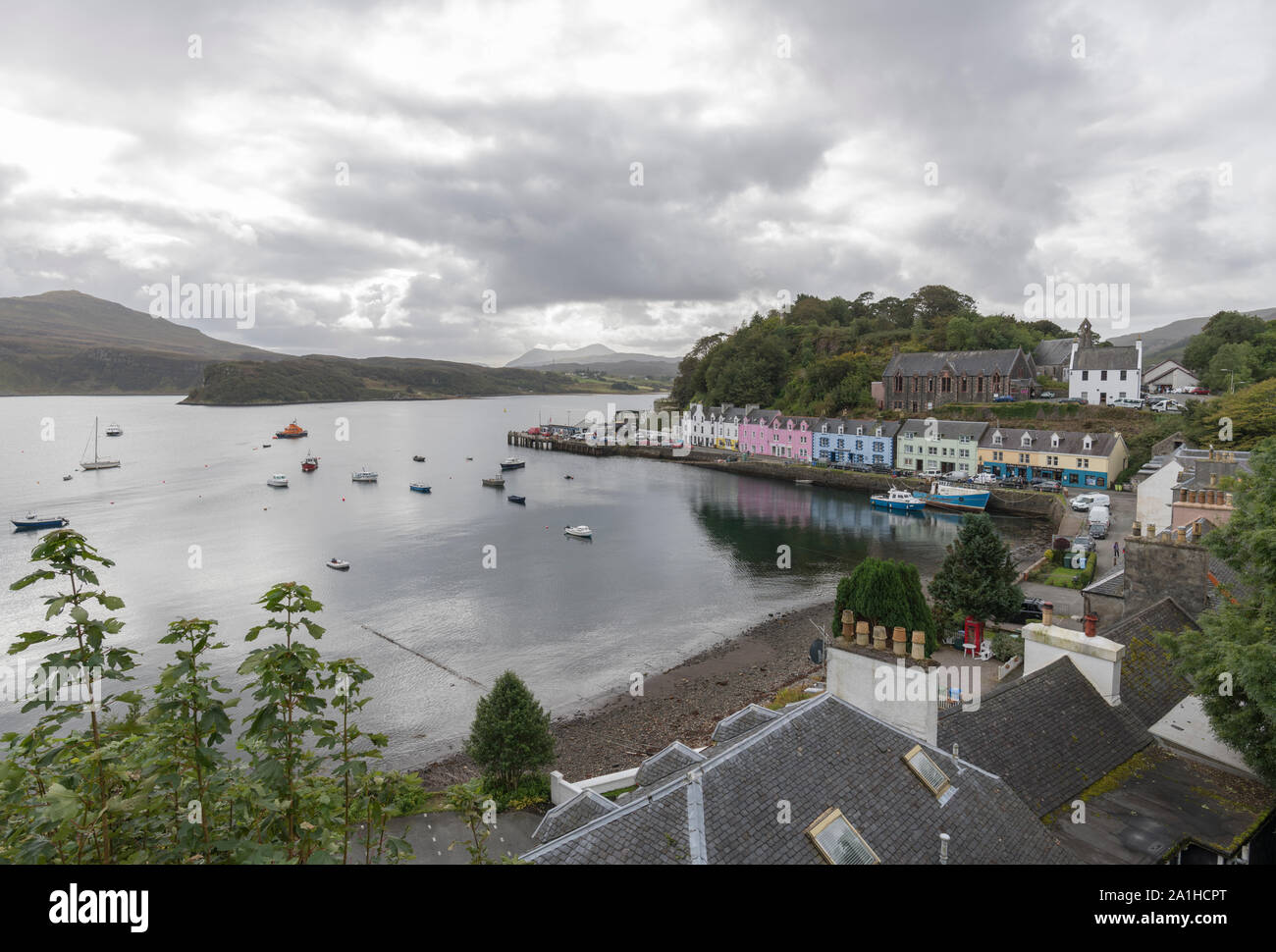 Portree Porto sulla isola di Skye Foto Stock