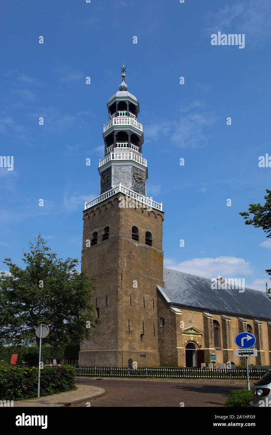 Chiesa Monumentale nella città olandese Hindeloopen Foto Stock