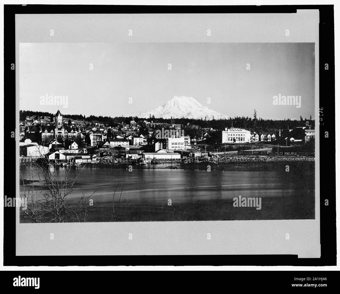 Mt. Rainier e Gamma olimpico, Olympia, Washington Foto Stock