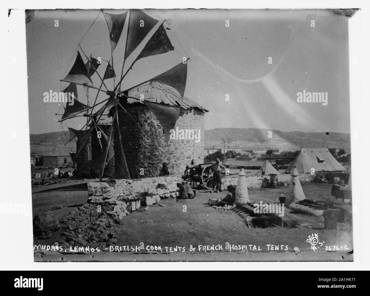 Mudros, Lemnos - British cook tende & ospedale francese tende, 12/1/15 Foto Stock