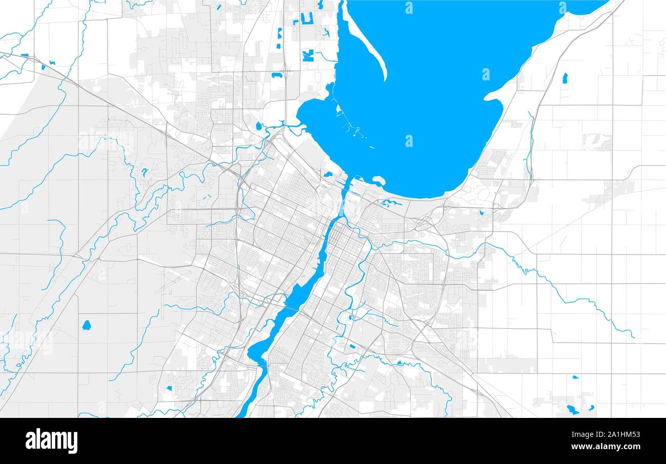 Ricco di vettore dettagliata mappa area di Green Bay, Wisconsin, Stati Uniti d'America. Mappa modello per arredamento di casa. Illustrazione Vettoriale