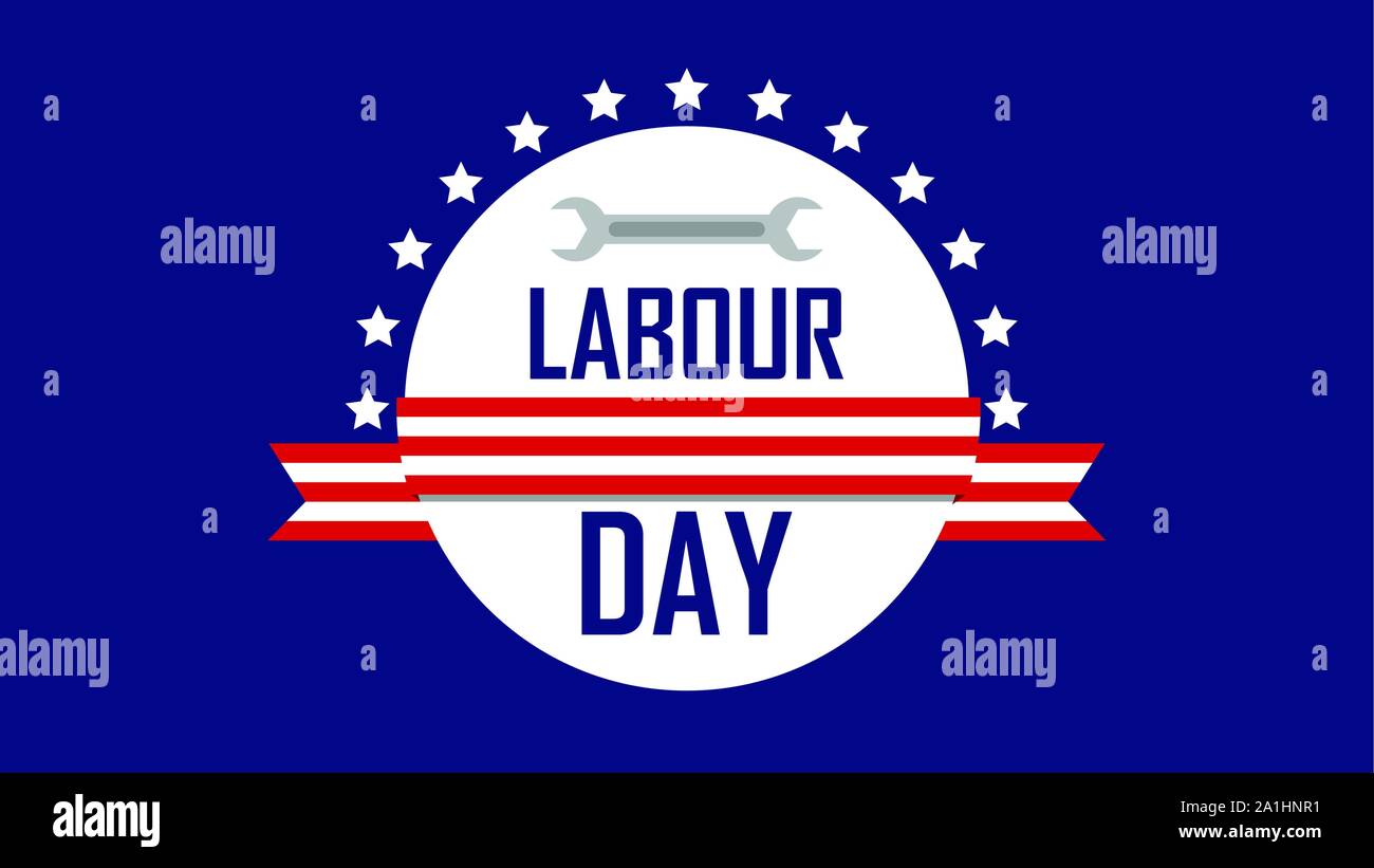 Stati Uniti d'America o American Labor Day banner con chiave Illustrazione Vettoriale