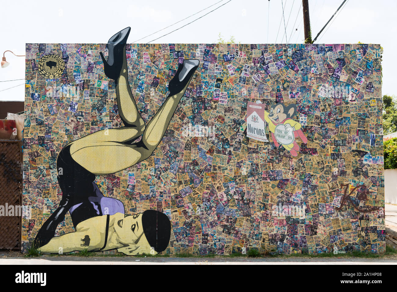 Murale lungo Melrose Avenue a Los Angeles in California Foto Stock