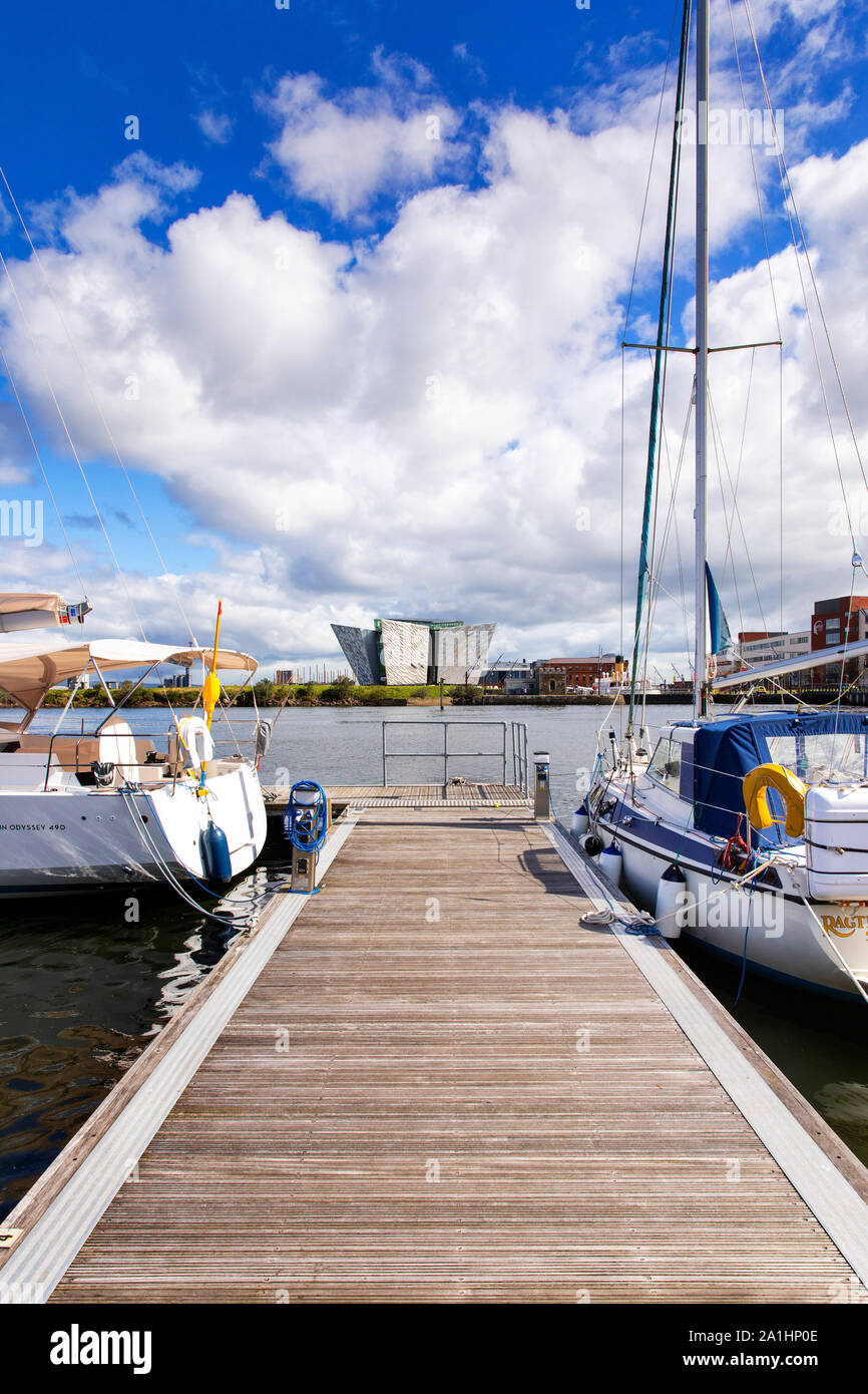 Titanic Quarter Marina a Belfast Irlanda del Nord Foto Stock