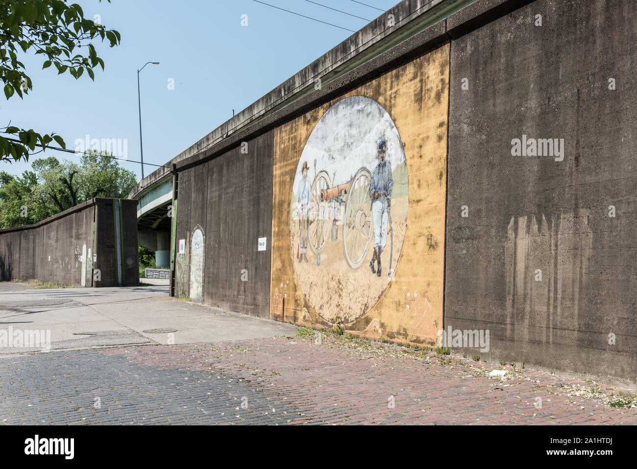 Murales sul Seawall [Huntington, West Virginia] Foto Stock