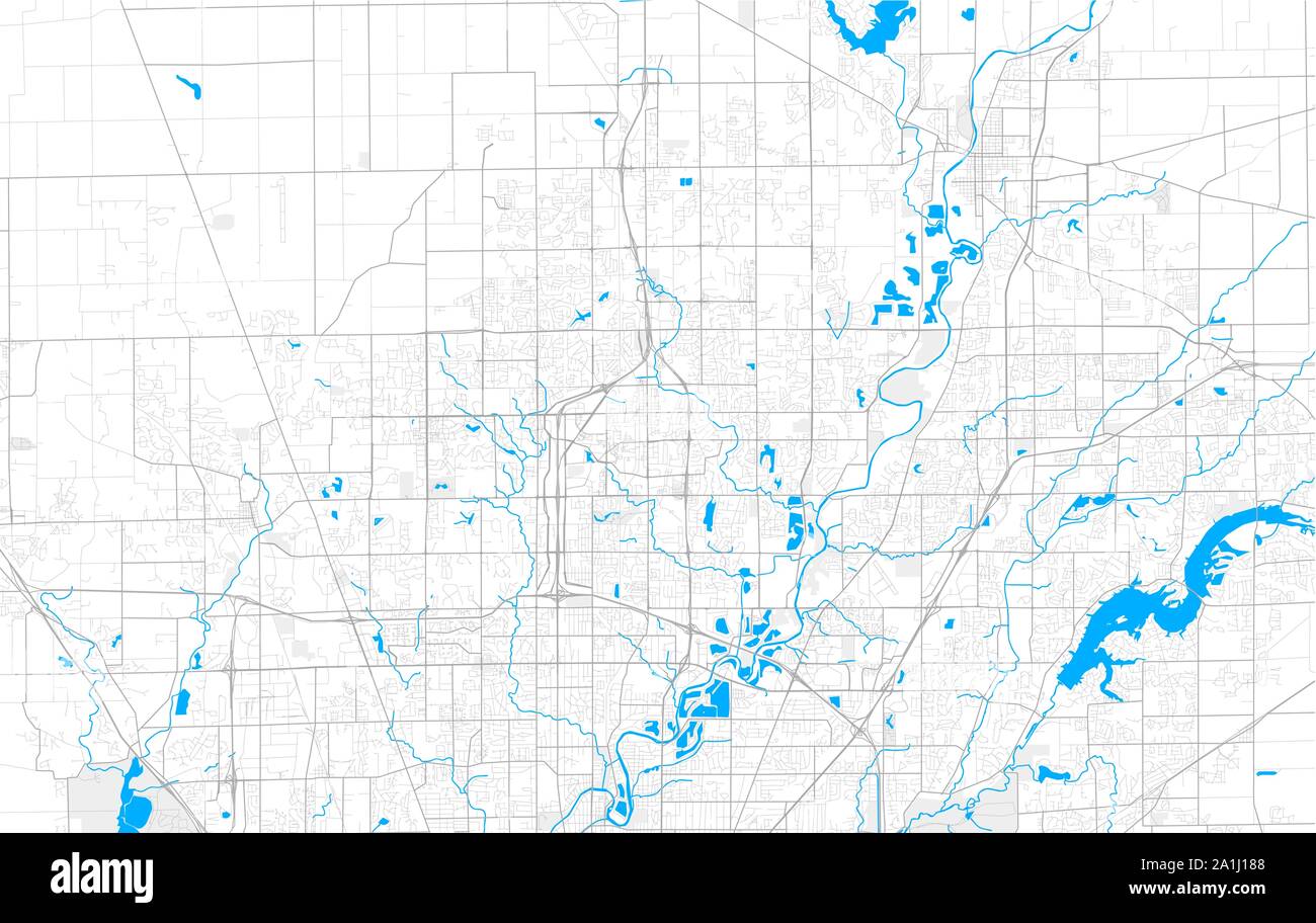 Ricco di vettore dettagliata mappa area del Carmelo, Indiana, Stati Uniti d'America. Mappa modello per arredamento di casa. Illustrazione Vettoriale