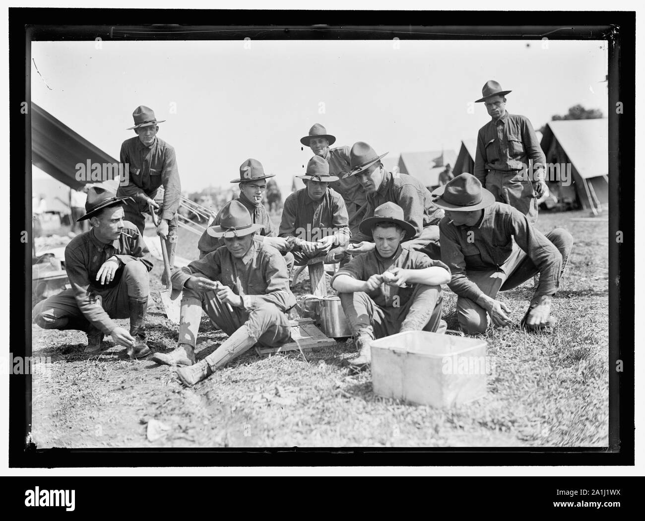 La Guardia Nazionale di Washington IN CAMPEGGIO Foto Stock