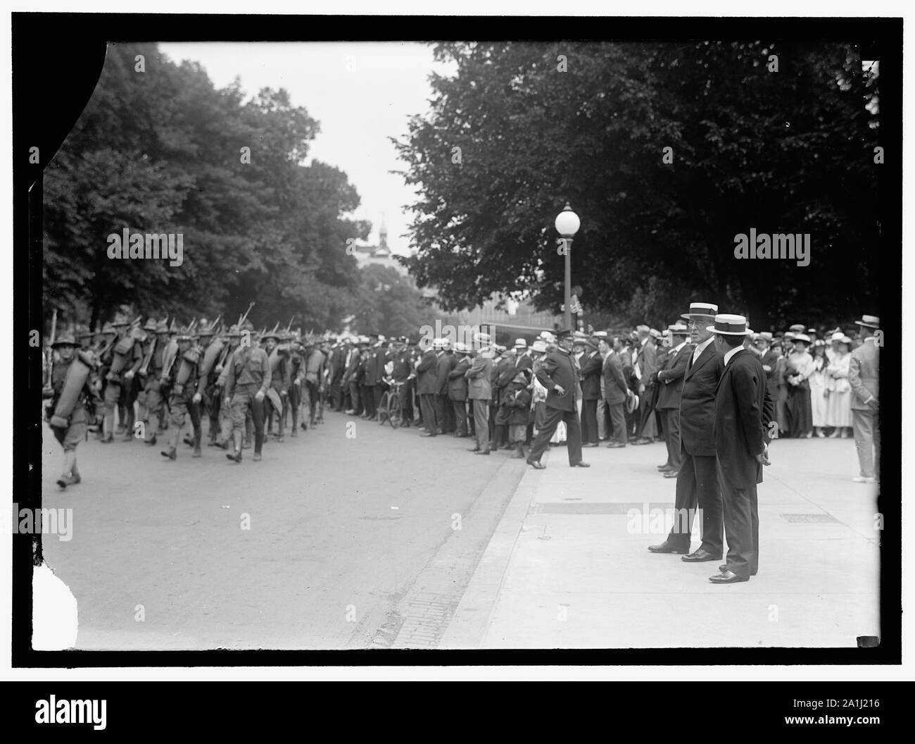 La Guardia Nazionale di Washington Riesaminate dal Presidente Wilson e SEC. BAKER Foto Stock